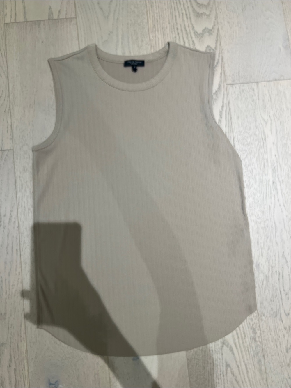 rag & bone Beige Ribbed Sleeveless Tank